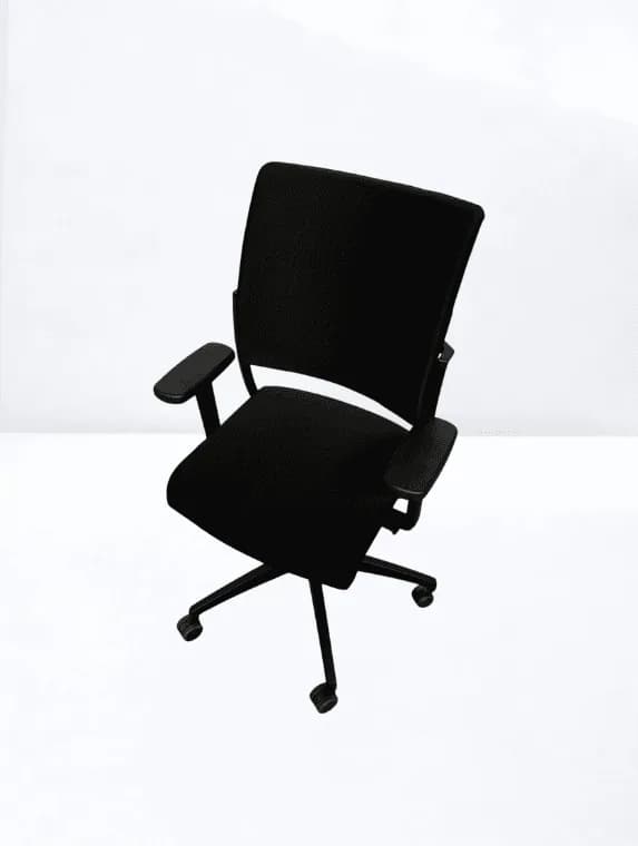 Chaise roulette Magencia tissu noir ergonomique — vue 2