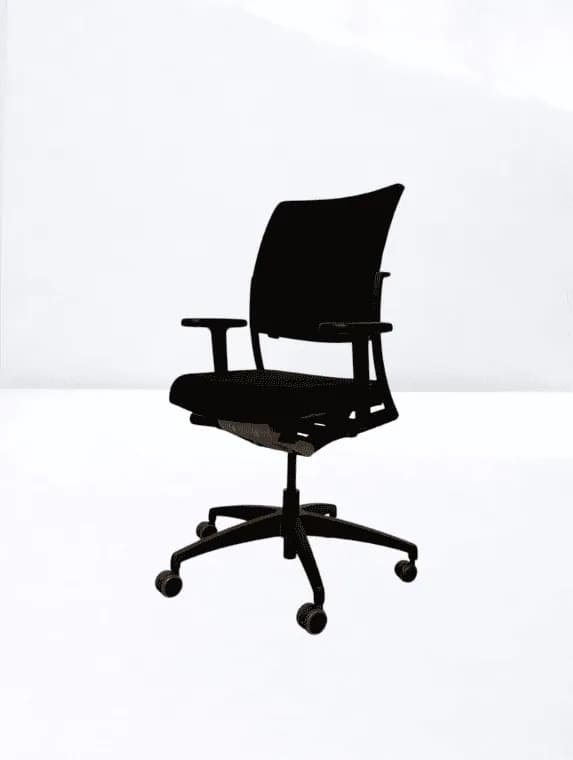 Chaise roulette Magencia tissu noir ergonomique