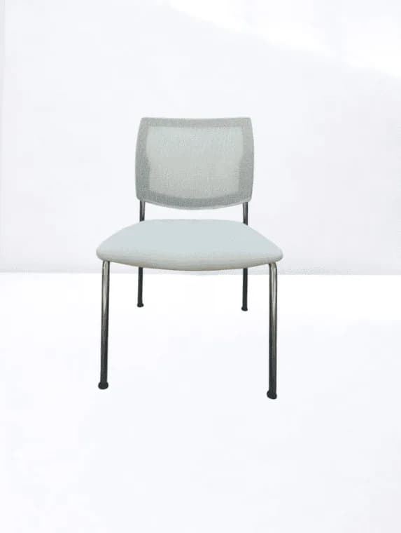 Chaise visiteur Sesta Q-44 blanche résille blanche — vue 2