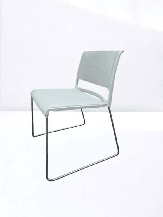 Chaise accueil / réception Wilkhahn Aline 230 blanche empilable — vue 2