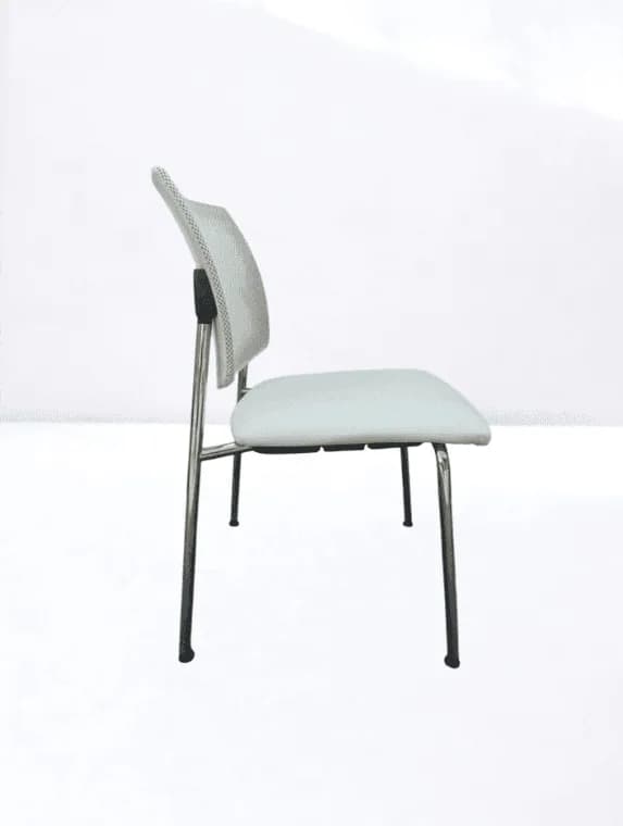 Chaise visiteur Sesta Q-44 blanche résille blanche — vue 3