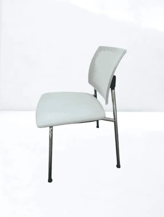 Chaise visiteur Sesta Q-44 blanche résille blanche — vue 4
