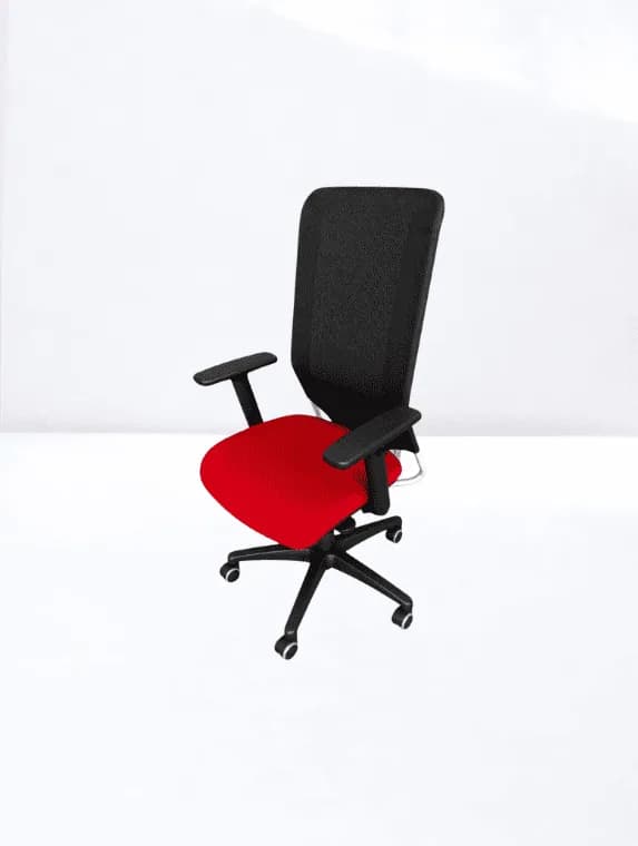 Chaise de bureau Sokoa Bi-color noir rouge — vue 2