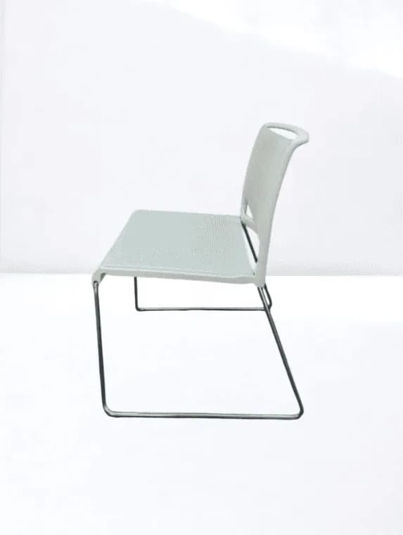 Chaise accueil / réception Wilkhahn Aline 230 blanche empilable — vue 3