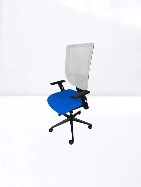 Chaise bureau Tertio Sokoa  dossier résille bleu — vue 2