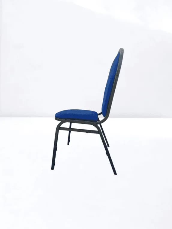Chaise de banquet conference bleu empilable — vue 3