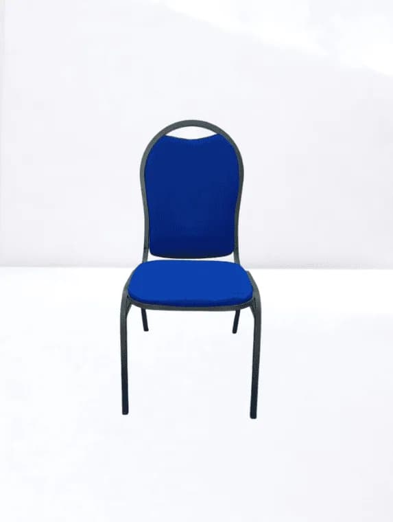 Chaise de banquet conference bleu empilable — vue 2