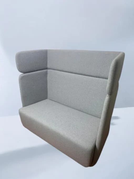 Basket Canapé avec Dossier Haut en Tissu Gris Basket Canapé avec Dossier Haut en Tissu Gris