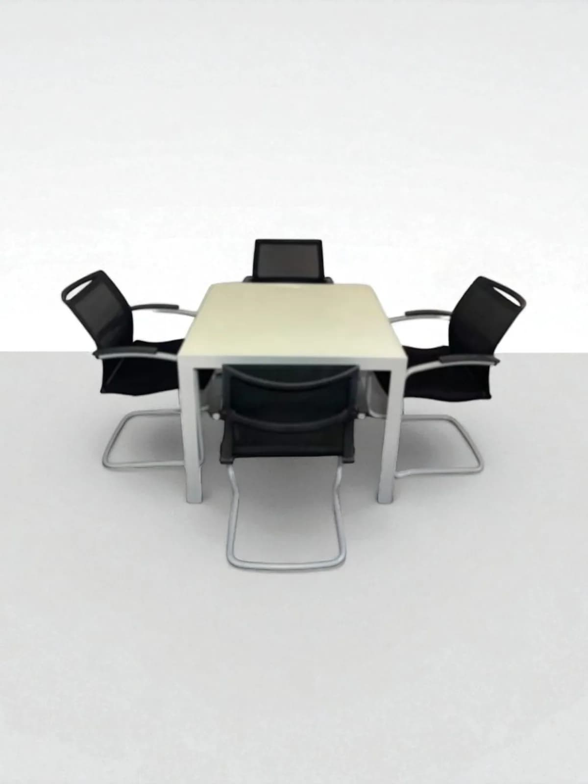 Table de réunion carrée Naos système Unifor 90x90cm en verre Table de réunion carrée Naos système Unifor 90x90cm en verre