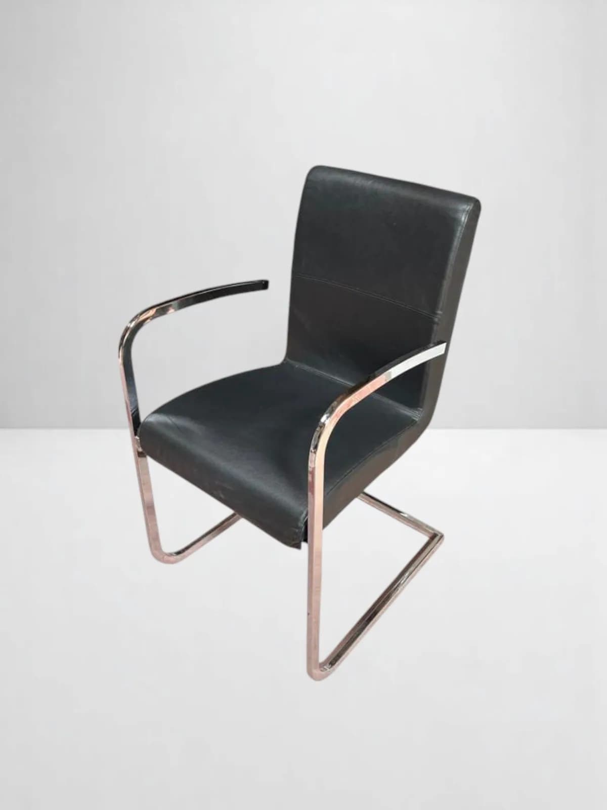 Ensemble 3 fauteuils cuir Effezeta made in Italy Chromé Ensemble 3 fauteuils cuir Effezeta made in Italy Chromé