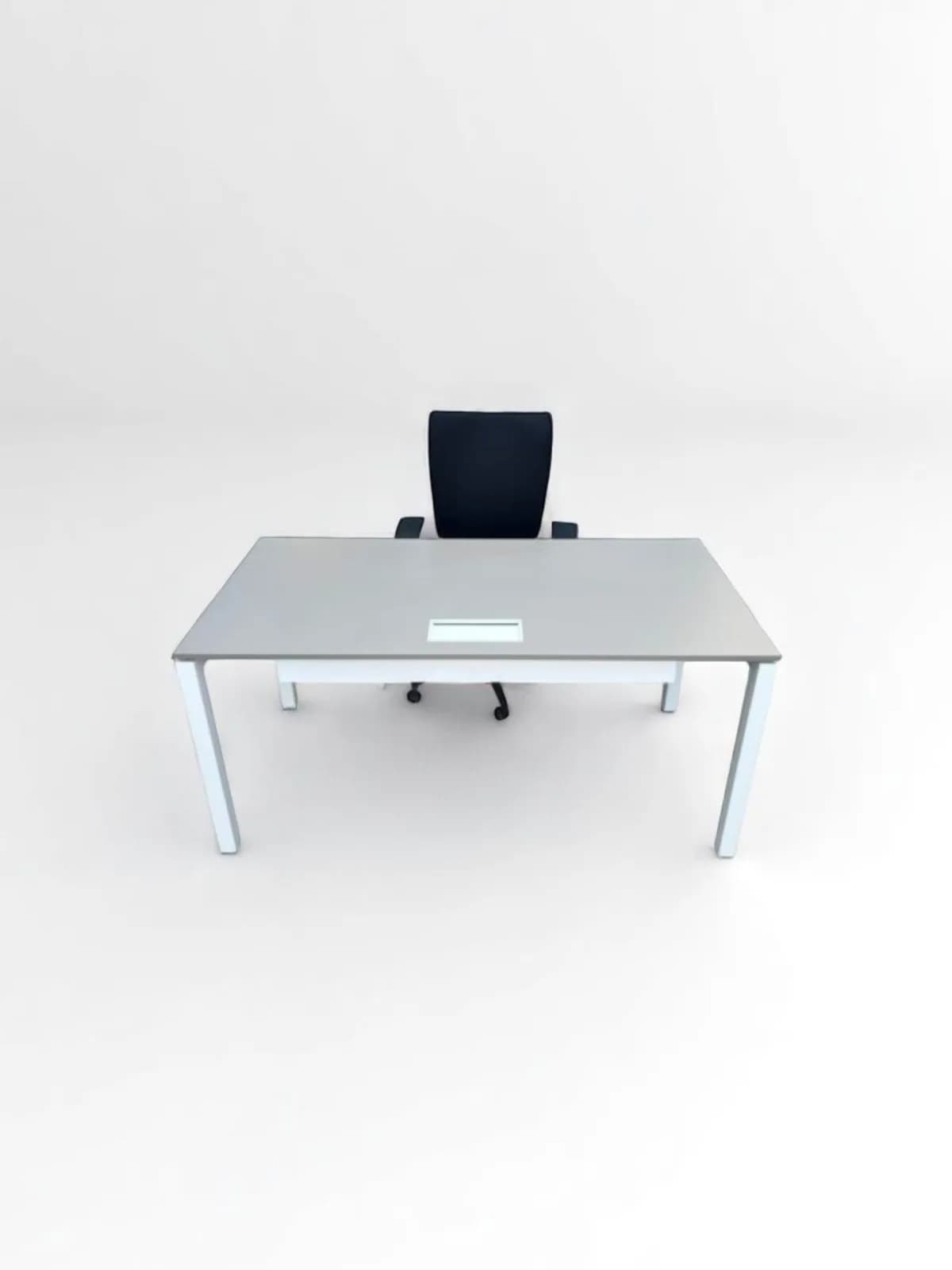 Bureau droit steelcase 160x80cm blanc/gris Bureau droit steelcase 160x80cm blanc/gris