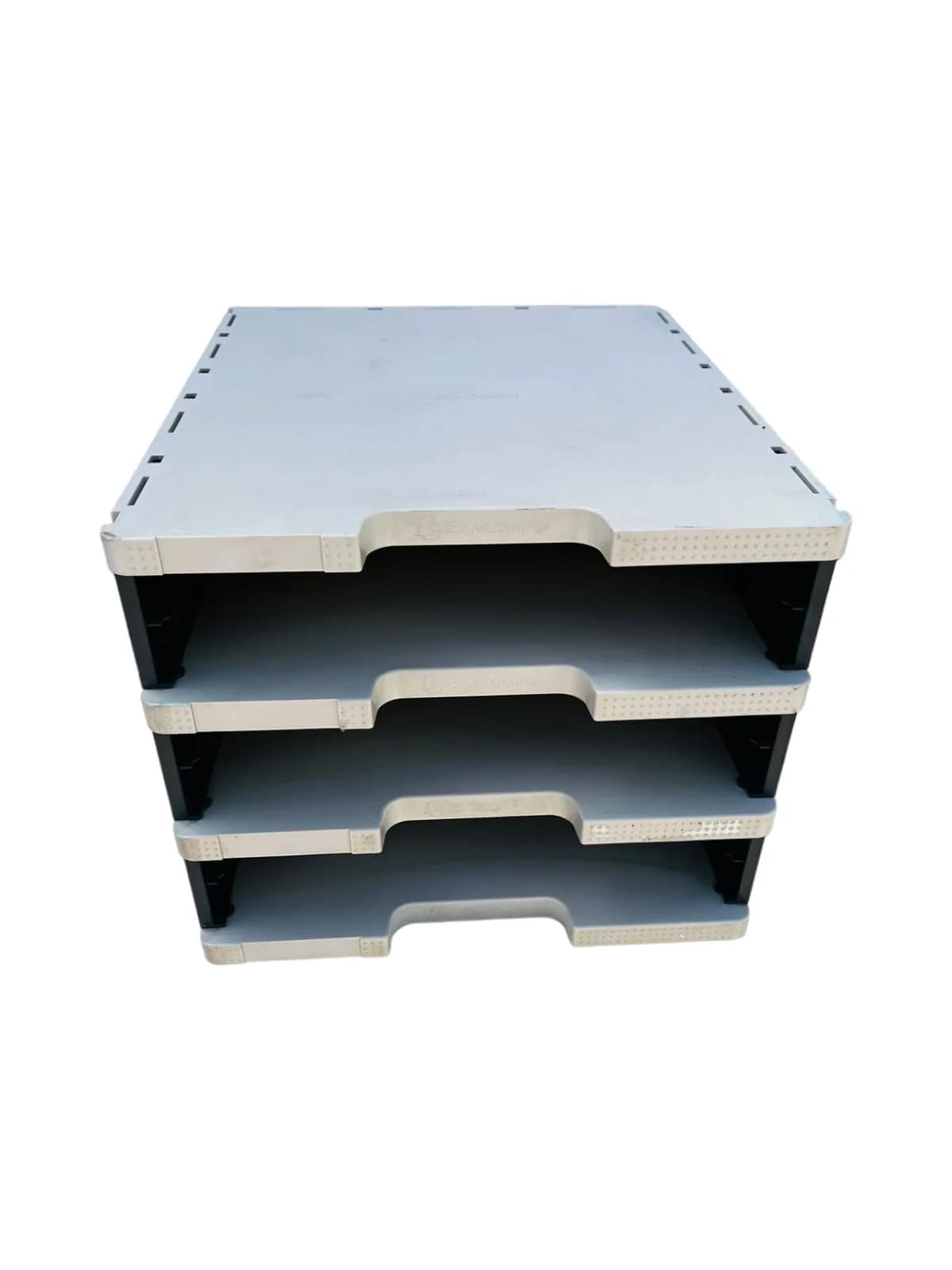 Module de rangement 3 tiroirs ouverts Modulo Ecogris Module de rangement 3 tiroirs ouverts Modulo Ecogris