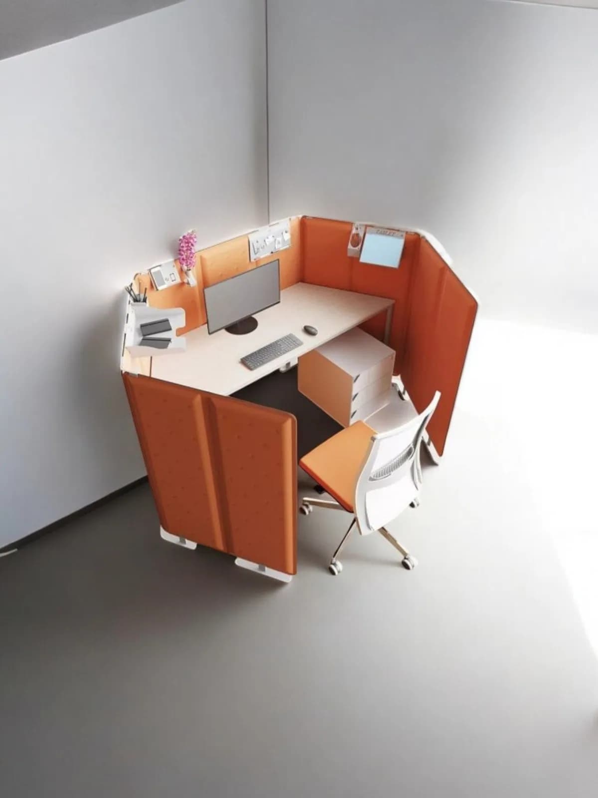 Cloison Séparateur Amovible Bureau Acoustique Visuel PICO PLAY Hauteur 140 cm - Couleur Orange Cloison Séparateur Amovible Bureau Acoustique Visuel PICO PLAY Hauteur 140 cm - Couleur Orange