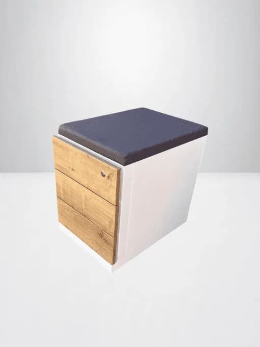 Caisson avec top assise finition Chêne 3 tiroirs Caisson avec top assise finition Chêne 3 tiroirs