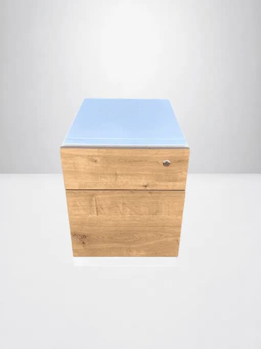Caisson métallique finition chêne 2 tiroirs Magencia Caisson métallique finition chêne 2 tiroirs Magencia