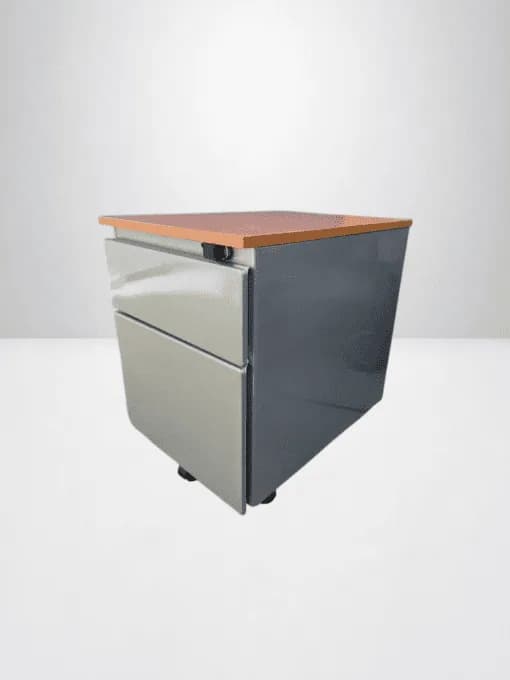 Caisson bas à roulette Steelcase top poirier Caisson bas à roulette Steelcase top poirier
