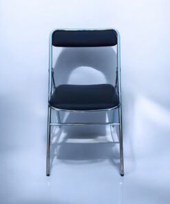 chaise-pliante-aluminium-noir-simili-cuir
