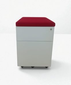 Caisson Bas à Roulette Actiu avec Assise Rouge