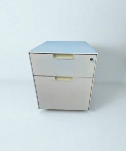 Caisson bas à roulette 2 tiroirs blanc promo