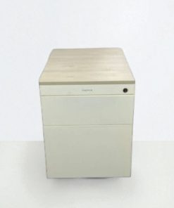Caisson bas à roulette blanc finition bois Magencia