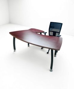 Bureau angle Wengé avec retour mobile 180cm