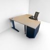 Bureau d'angle 200x200cm avec 2 caisson 3 tiroirs