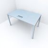 Bureau blanc Haworth 140x80cm passe câble promo