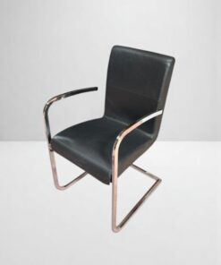 Ensemble 3 fauteuils cuir Effezeta made in Italy Chromé