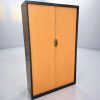 Armoire haute bi-color rideaux monobloc noir marron