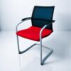 Chaise visiteur Sedus open UP résille noir/rouge