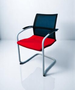 Chaise visiteur Sedus open UP résille noir/rouge