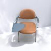 Chaise-avec-tablette-ecole-conference-italy-simili-cuir-marron