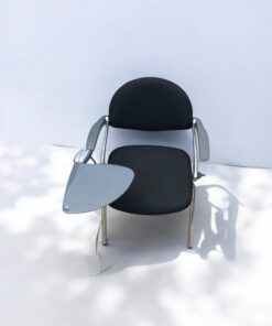 Chaise-avec-tablette-ecole-conference-italy-tissu-noir