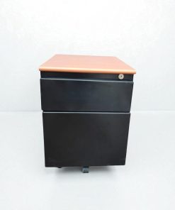 Caisson Steelcase Noir à 2 Tiroirs avec Clé
