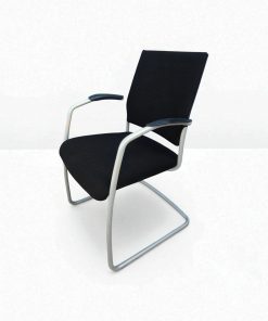 Chaise visiteur Röder tissu noir promo