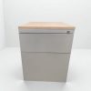 Caisson gris à 2 tiroirs -Finition chêne américain