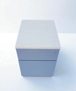 Caisson gris 2 tiroirs pro pour bureau