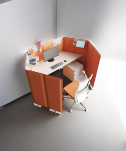 Cloison Séparateur Amovible Bureau Acoustique Visuel PICO PLAY Hauteur 140 cm - Couleur Orange