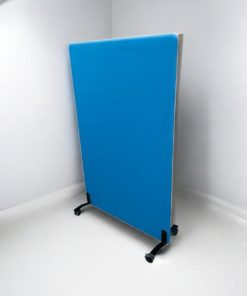 Cloison de bureau phonique sur roue Gotessons tissu bleu