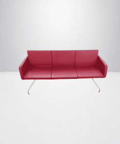 Banquette d'accueil 3 places Magencia cuir rouge