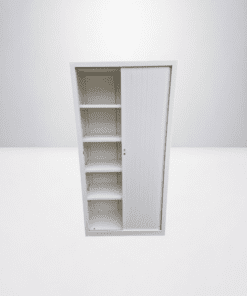 Armoire haute blanche métallique 100x200cm à rideau